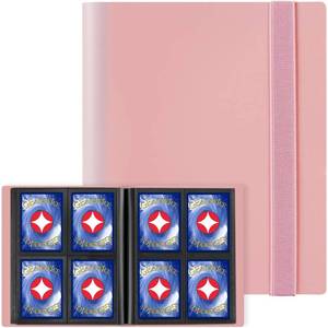 lot 17207 image: Trading Card Binder - 4 Pocket Card Collection Album Folder - 160 Side Loading Pocket Binder for TCG, MTG, Sports&Game Cards - Gifts for Girls - Retail $9