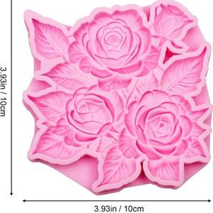 lot 17210 image: Rose Fondant Mold, Flower Candy Silicone Mold for Chocolate Cake Decoration Candy Cupcake Topper Cake Polymer Clay Crafts Epoxy Resin - Retail $6