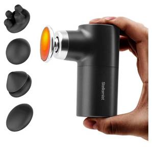 Mini Thermal Massage Gun with Heat, Portable Hand Held Massager Gun, Portable Percussion Muscle Massager with 4 Massage Heads for for Dad, Office, Home, Athletes - Retail: $40