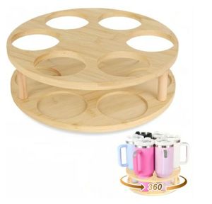 lot 17231 image: Large Water Bottle Organizer for Stanley 40 30 20oz Tumbler Cups, Kitchen Organizers and Storage for Stanley Cup Accessories, Beer bottle Organizer, Hold 6 Bottles - Retail $19