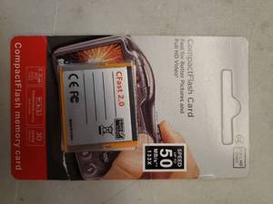 lot 17240 image: 2.0 CompactFlash Memory Card 50MBs 133x - Retail $10