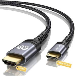 lot 17249 image: Mini HDMI to HDMI Cable 6FT, Mini HDMIAluminum Shell, Braided High Speed 4K 60Hz HDMI 2.0 Cord, Compatible with Camera, Camcorder, Tablet and GraphicsVideo Card, Laptop, Raspberry Pi Zero W - Retail $10