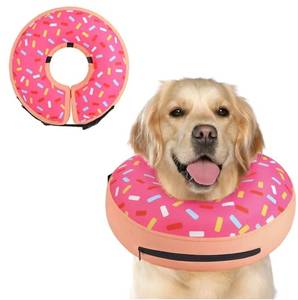 lot 17267 image: Inflatable Dog Cone Collar Alternative After Surgery, Doggie Neck Donut Collar Recovery ECollar, Soft Dog Cone for Small Medium Large Dogs. - Retail $20
