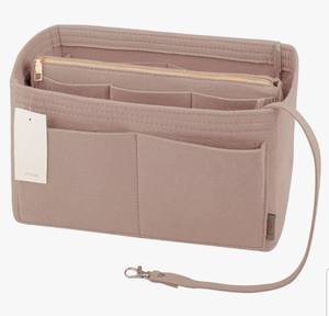 lot 17268 image: Purse Organizer Insert, Felt Bag Organizer with Metal Zipper, Handbag & Tote Shaper, For Speedy Neverfull Tote - Retail $10