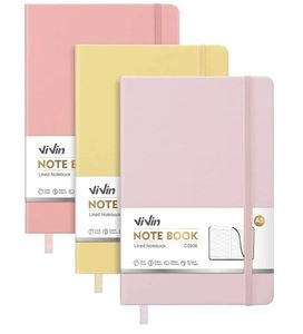 lot 17286 image: Lined Journal Notebooks,3 Pack,192 Pages, Medium 5.5 x 8.3 inch, College Ruled,A5 Hardcover Notebooks, Journaling Notebooks for Professional Office Work, Writing, School - Retail $19