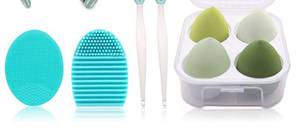 lot 17294 image: Makeup Brushes 22 Pcs Makeup Kit, Foundation Brush Eyeshadow Brush Make up Brushes Set (Green, 22 Piece Set) NO BRUSHES... SEE PHOTO - Retail $10