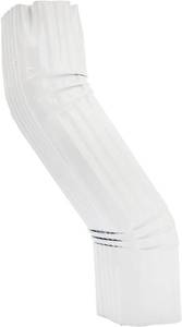 lot 17297 image: Gutter Downspout OFFSET White (Gloss) Aluminum gutter downspout elbow extensions. (3X4 A-Style) - Retail $20