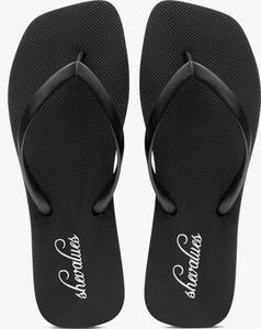 lot 17320 image: Womens Slim Square Toe Flip Flops Comfortable Summer Rubber Thong Sandals for Beach, Shower & Pool - Retail $12
