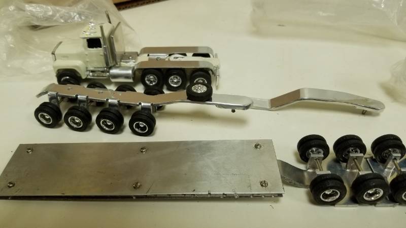 lot 1354 image: Super Cool Homemade Truck and Trailer with flip up wheels