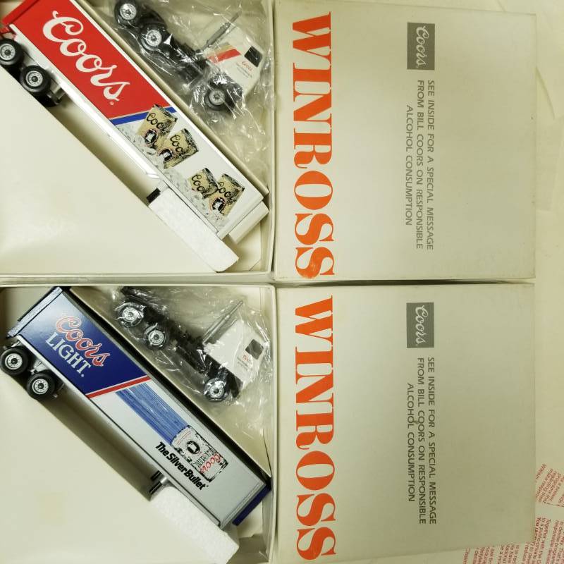 lot 1433 image: 2 Winross Semi Sets Truck and Trailers Coors and Coors Light Silver Bullet