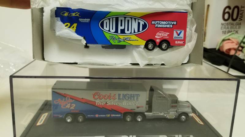 lot 1578 image: Jeff Gordon Transporter and Coors light in display case
