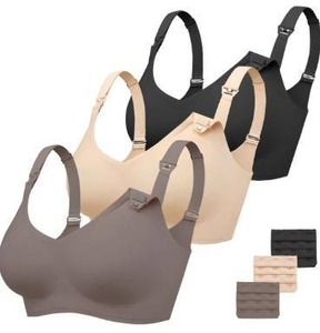 lot 9211 image: Vinfact 3 Pack Nursing Bras for Breastfeeding Comfort Maternity Bras for Pregnancy Wireless Seamless Breastfeeding Bras L