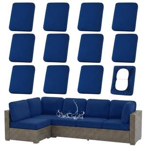 lot 9216 image: hyha Waterproof Outdoor Cushion Covers for Patio Furniture, Stretch Patio Chair Cushion Slipcovers, Coated UV Resistant Replacement Seat Covers, Solid Color (Navy, 12PC)