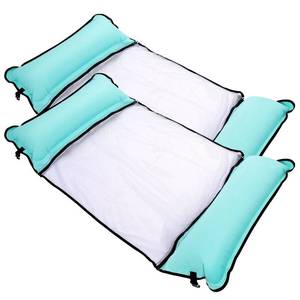 lot 9220 image: Sunrio Inflatable Pool Hammock Float 2 Pack Multi-Purpose 4 in 1 Saddle Lounge Chair Drifter Water Hammock Pool Floaties Lake Beach Floating Loungers Swimming Pool Floats for Adults
