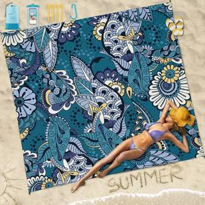 lot 9225 image: Famstar Beach Blanket Sandproof Waterproof 78x81 1-5 Adults Oversized,Compact Lightweight Durable Beach Mat for Travel Camping Hiking Picnic Blanket