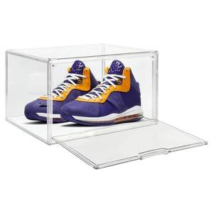 lot 9229 image: Seaniss 1 Pack Clear Acrylic Sneaker Shoe Display Case,Shoe Storage Boxes Stackable,Acrylic Boxes for Shoes Display with Lid,Boot Storage Organizer for Tall Boot,Purse Handbag Organizer for Closet