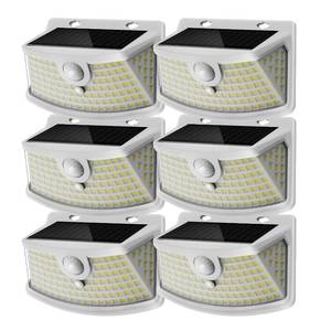 lot 9244 image: Aootek New Solar Motion Sensor Lights 120 LEDs with Lights Reflector,270° Wide Angle, IP65 Waterproof, Step Lights for Front Door, Yard, Garage, Deck (White, Daylight White, 6-Pack)