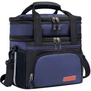 lot 9256 image: JOINGO Tactical Lunch Box for Men &amp Women Expandable 16L Double Deck Insulated Cooler Bag for Work, Construction &amp 12-Hour Shifts Heavy Duty Leakproof Large Meal Prep Tote with Shoulder Strap