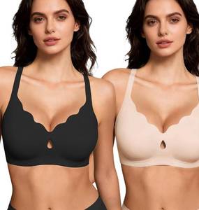 lot 9261 image: Gailife Bras for Women No Underwire Jelly Bras Wave Wireless Bras Seamless Full Coverage Bralettes Everyday Bras M