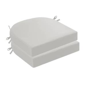 lot 9321 image: Wokuaile Outdoor Chair Cushions Set of 2, Waterproof Patio Chair Pads Round Corner Outdoor Seat Cushions with Ties for Garden Yard Lawn Furniture, White, 20x20x3 Inch