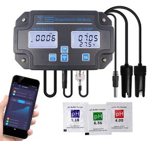lot 9346 image: Smart Water Quality Tester 6-in-1 pHECTDSSalinityS.G and Temperature Meter with Wi-Fi Continuous Monitor Wall-Mounted pH Water Meter with ATC and Easy Calibration for Aquariums, Hydroponics