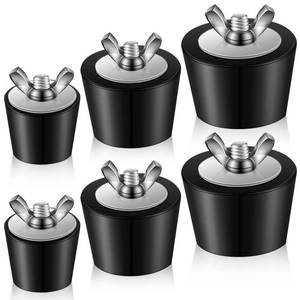 lot 9356 image: 6 Pcs Pool Plugs 1 to 2 Stainless Steel Bolts, Heavy Duty Rubber Winter Expansion Plugs for Above Ground Pool Return Line (1 Inch,1.25 Inch,1.5 Inch)