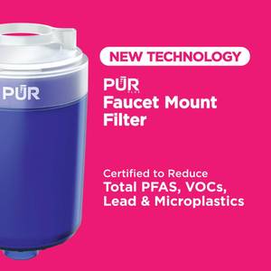 lot 9361 image: PUR PLUS Faucet Mount Replacement Water Filter 1-Pack, Genuine PUR Filter, 3-in-1 Powerful, Natural Mineral Filtration, Lead Removal, 3-Month Value, Blue (RF99992)