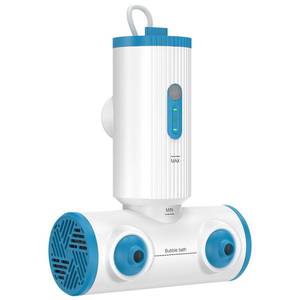 lot 9372 image: Cordless Bath Jet for Tub - Portable Bathtub Spa Massager with Dual Jets &amp Bubbles, 2 Speeds, IP67 Waterproof Rechargeable Home Spa, Perfect Self-Care Relaxation - Retail $85