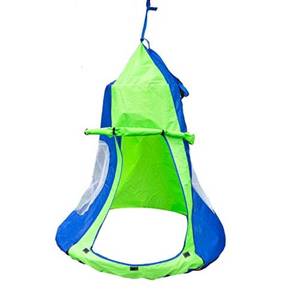 lot 9382 image: Hanging Swing Tent Cover-Waterproof Hammock Chair Play House Castle Nest for 40in Round Saucer Nest Disc Rope Ceiling Tree Swing Indoor Outdoor Bedroom Backyard Playground