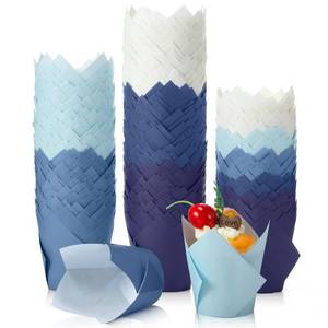 lot 9393 image: Havawish 500 pcs Tulip Cupcake Liners, Party CupCake Baking Liners Greaseproof Wrappers Muffin Liner Holders for Wedding Birthday Baby Shower Holiday Party Baking Cups (Gradient Blue,Standard Size)