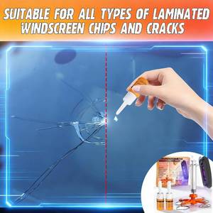 lot 9402 image: Windshield Repair Kit, Windshield Crack Repair Kit with Suction Cup Curing Light, 2 Pcs Car Glass Repair Kit Quick Fix for Chips & Cracks, Windshield Chip Repair Kit, Automotive Nano Fluid (Mandarin)