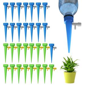 lot 9412 image: LQDXZQ 30 Pack Automatic Plant Watering Devices with Blue and Green Colors, Plant Watering Spikes, Self Watering Spikes for Vacation Plant Maintenance and Daily Hydration Control