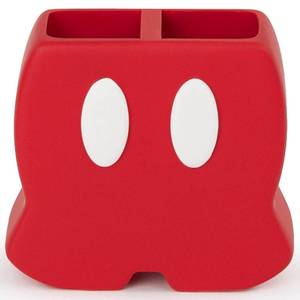 lot 9419 image: Jay Franco Disney Mickey Mouse Toothbrush Holder - Red Resin Pencil Holder - Bathroom Storage