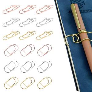 lot 9429 image: guduling 18 Pcs Pen Clip Holder,Pen Clip for Notebook,Paperclip Pens Holders,Stainless Steel Pens Holder for Notebook,Books, Journal, Clipboard,Pictures(Glod,Rose, Silver)