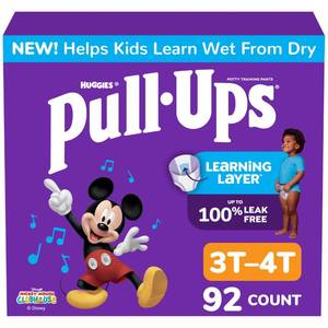 lot 9456 image: Pull-Ups Boys Potty Training Pants, Size 3T-4T Training Underwear (32-40 lbs), 92 Count