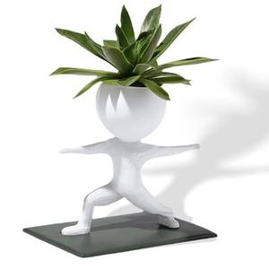 lot 9475 image: Milnnie Resin Runner Figurine Succulent Planter, 6x4x2 Cute Desktop Plant Pot for Office Decor, Creative Fitness Gift for Runners &amp Gym Lovers, Fun Workout Decoration for Table or Shelf (Yoga)