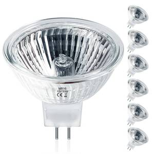 lot 9476 image: Jaenmsa MR16 Halogen Bulbs 50W,5 Pack 12V 50W MR16 Light Halogen Bulbs 2 Pin GU5.3 Base Dimmable with Clear Glass Cover,High Output 2700K Warm White mr16 Light Bulb for Landscape Lights, Track Lights