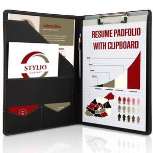 lot 9484 image: STYLIO Padfolio Folder with Removable Clipboard  Portfolio Organizer  Binder with Storage for Notebook, Notepad  Nursing Clipboard Folio, CNA Accessories for Work  Vegan Leather