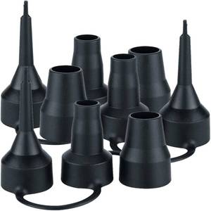 lot 9497 image: OIIKI 3 Set Replacement Nozzles, Plastic Pump Nozzles, 3 Size for Air Bed, Air Pump Nozzles for Inflatables, Air Mattress, Black