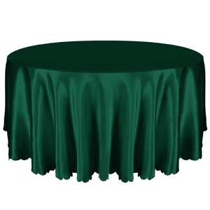 lot 9523 image: Entisn 1 Pack 120 Inch  10ft Round Tablecloth, Green Satin Table Cover for 8-12 Seats, Wrinkle Resistant and Washable Silky Table Cloths for Wedding Party Banquet Events Decoration
