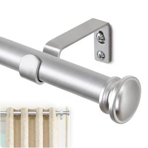 lot 9551 image: TONIAL Curtain Rod 32 to 58 Inch(2.6-4.8ft), Telescoping Splicing 34 Drapery Rods for Windows 20 yo 54 Inches, Decorative Single Rod with Small Cap Finial, Silver