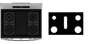 lot 9560 image: Custom Fit Reusable Burner Liner for Frigidaire Gas Range Stove Protect Your Stovetop with this Splatter Guard Cover - GGF600AVSS