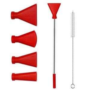 lot 9591 image: 4PCS Stainless Steel Straw Blow Nozzles Set for Acrylic Paint Pouring Supplies, Painting Nozzle Tool with 4 Size Nozzles, Pour Painting Supplies for Fluid Art Bloom and Dutch Pouring (Red)