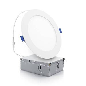 lot 9595 image: ECOELER 6 Inch LED Recessed Lighting with Junction Box, 12W 1100Lm 3000K Warm White, Dimmable LED Ceiling Light, High Brightness Canless Lights, ETL & FCC Listed