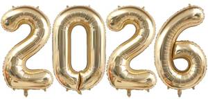 lot 9599 image: Champagne Gold 2026 Graduation Balloons Party Decorations 40 Inch Light Gold 2026 Number Foil Helium Balloon Class of 2026 Graduation Party Decor Supplies
