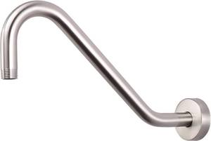 lot 9631 image: NearMoon J-Shaped Shower Extension Arm, 12-Inch, Brushed Nickel, 12 NPT