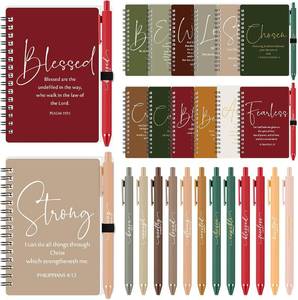 lot 9637 image: Kosiz 72-Set Christian Notebooks with Pens, A6 Spiral Prayer Journals, Retro