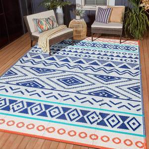 lot 9641 image: Outdoor Waterproof Rug 5x8 Patio Rug for Campers, RVs, Patio, Backyard
