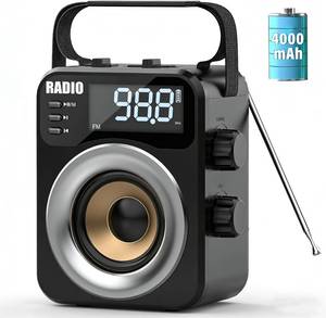 lot 9673 image: Portable AMFMSW Bluetooth Radio 4000mAh Battery, 10W Speaker, TFUSB, LCD