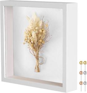 lot 9681 image: Califortree 8x8 Shadow Box Frame with Linen Back, Metal Push Pins Included